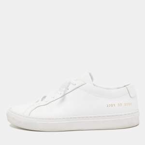 Common Projects White Leather Achilles Low Top Sneakers Size 37