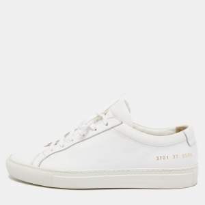 Common Projects White Leather Achilles Low Top Sneakers Size 37