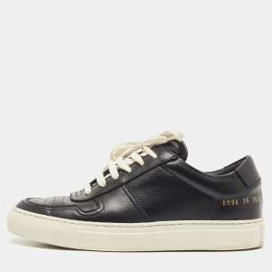 Common Projects Black Leather Bumby Low Top Sneakers Size 35