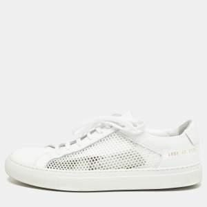 Common Projects White Leather and Mesh Achilles Sneakers Size 40