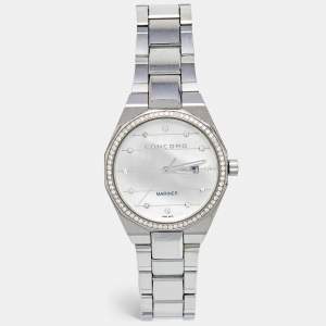Concord Mother Of Pearl Diamond Stainless Steel Mariner 320274 Women's Wristwatch 30 mm