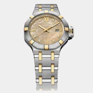 Concord Beige MOP Diamond Stainless Steel 18k Yellow Gold Saratoga 0320535 Quartz Women's Wristwatch 31 mm 