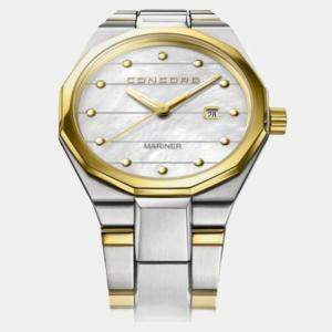 Concord White MOP Stainless Steel Diamond Mariner 0320332 Automatic Women's Wristwatch 30 mm