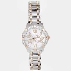 Concord Mother Of Pearl 18K Rose Gold Stainless Steel Diamond Saratoga 320307 Women's Wristwatch 31 mm