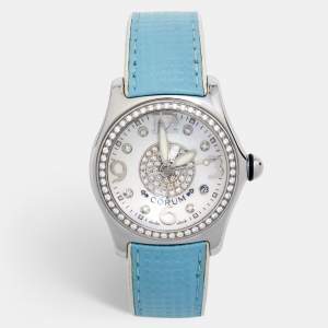 Corum Mother Of Pearl Stainless Steel Diamond Bubble 39.151.47 Women's Wristwatch 36 mm