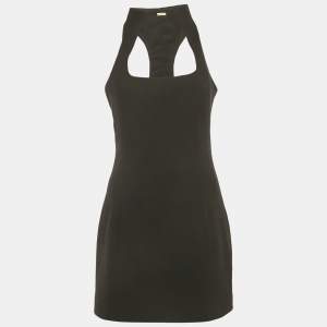 Pre Owned Cult Gaia Black Crepe Akaia Mini Dress M      