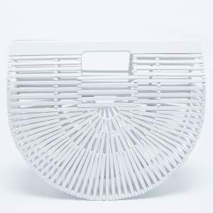 Cult Gaia White Bamboo Small Ark Top Handle Bag
