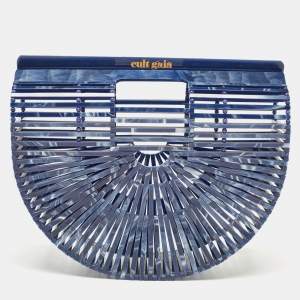Cult Gaia Navy Blue Acrylic Ark Clutch