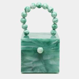 Cult Gaia Sage Acrylic Eos Top Handle Box Bag