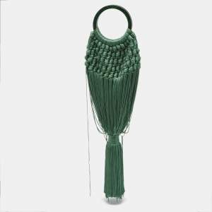 Pre Owned Cult Gaia Green Fabric Angelou Clutch