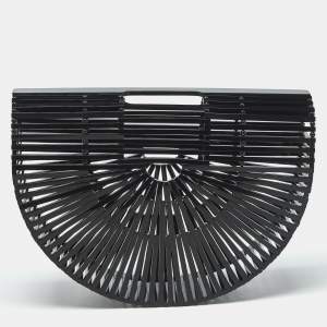Pre Owned Cult Gaia Black Acrylic Small Ark Clutch