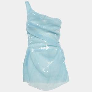 مملوكة مسبقًا Cultnaked Blue Sequin Ruche Moon Dress M