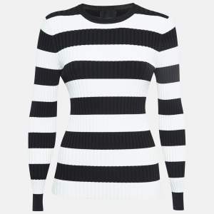 Cynthia Rowley Black/White Stripe Patterned Full Sleeve Sweater M