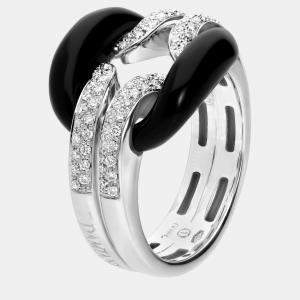 Damiani 18K White Gold, Black Onyx and Diamond Statement Ring