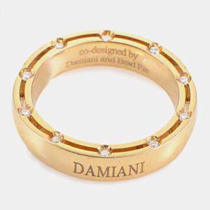 Damiani D.Side Brad Pitt 18K Yellow Gold 20 Diamonds Band Ring US 4.2