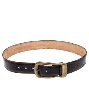 D & G Black/Brown Leather Buckle Belt 85CM