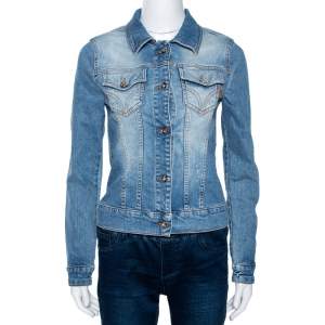 D&G Blue Medium Washed Denim Button Front Jacket M