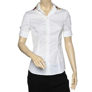 D&G White Cotton Short Sleeve Shirt S