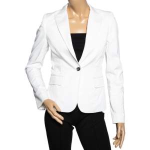 D&G White Cotton Single Breasted Blazer M