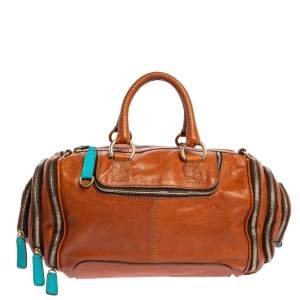Pre Owned Dolce & Gabbana Brown Leather Emy Duffel Bag