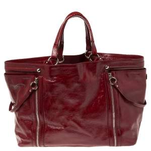 D & G Red Patent Leather Large Gaia Tote