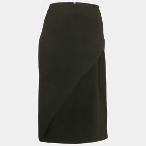 Pre Owned David Koma Black Wool Slit Pencil Skirt S