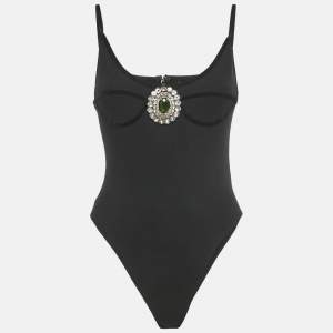 Pre Owned David Koma Black Crystal Jersey Bodycon M