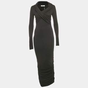 Pre Owned Day Birger et Mikkelsen Black Wrap Jersey Cilian Midi Dress S