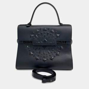 Pre Owned Delvaux Black Leather Tompet GM bag