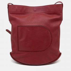 Pre Owned Delvaux Red Leather Pin Shoulder Bag