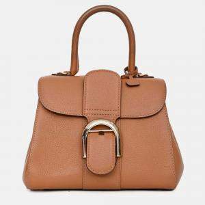 Pre Owned Delvaux Brown Leather Brillant Mini Bag with Strap