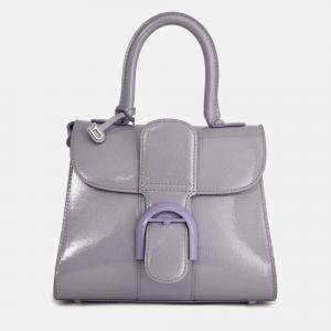 Pre Owned Delvaux Purple Patent Leather Mini Brilliant Bag with Strap