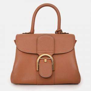 Pre Owned Delvaux Brown Calf Leather Brillant Mini Bag GHW with Strap