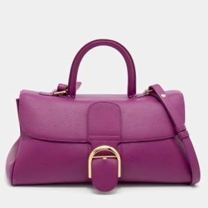 Delvaux Purple Leather Brillant East West Top Handle Bag