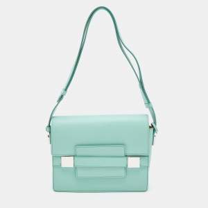 Delvaux Turquoise Leather Madame PM Shoulder Bag 