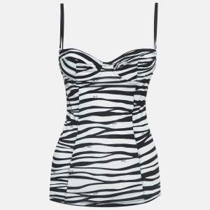 D&G Under Wear Black/White Print Jersey Strappy Top M
