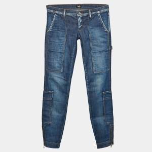 D&G Blue Washed Denim Cargo Low waist Jeans S Waist 30"