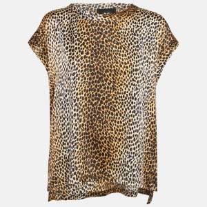 D&G Brown Animal Print Silk Top L