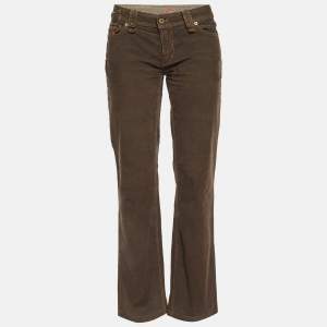 D&G Brown Corduroy Lovely Regular Fit Jeans M/Waist 34"