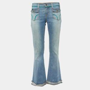 D&G Blue Washed Denim Straight Fit Jeans S/Waist 30"