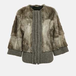 D&G Grey Rabbit Fur Coat M
