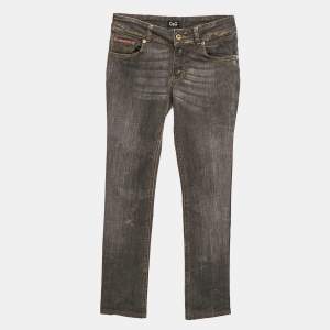 D&G Grey Washed Denim Low Waist Flared Fit Jeans S Waist 24"