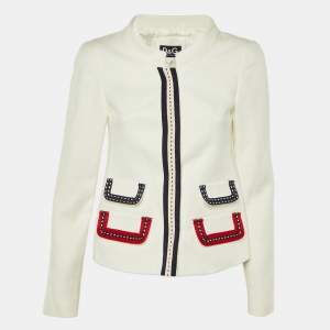 Pre Owned D&G Tri Color Cotton Front Pockets Breasted Blazer S