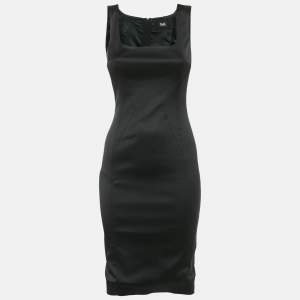 Pre Owned D&G Black Satin Sleeveless Short Dress S