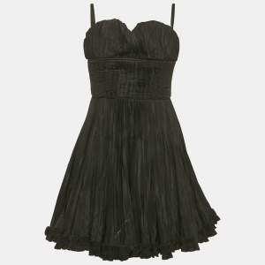 Pre Owned D&G Black Silk Blend Strapless Mini Dress S