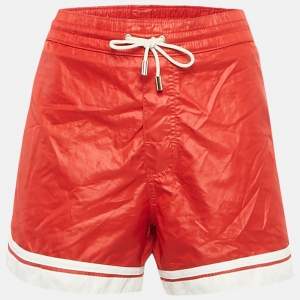 Pre Owned D&G Beachwear Red Striped Synthetic Shorts M
