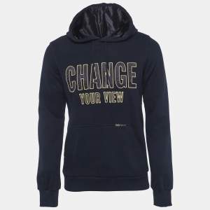 مملوكة مسبقًا D&G Navy Blue Jersey "Change Your View" Hoodie L