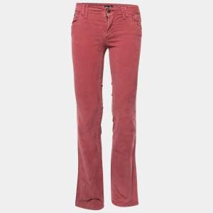 D&G Red Corduroy Low Rise Boot-Cut Tight Fit Pants S Waist 29" 