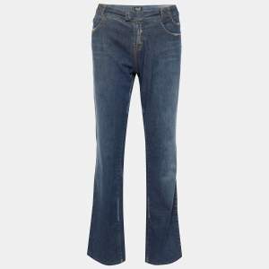 D&G Blue Distressed Denim Straight Leg Jeans M