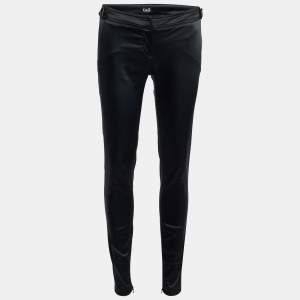 D&G Black Satin Slim Fit Trousers S